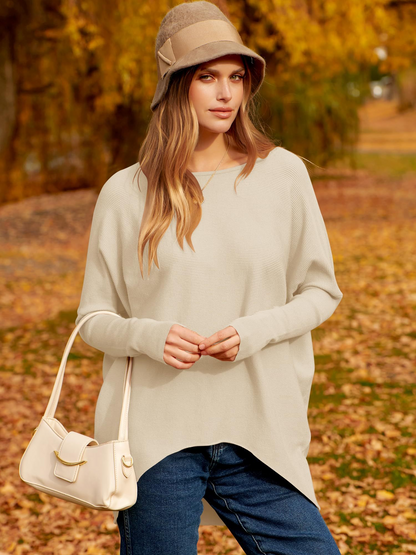 ✨Hot Sale 70% OFF⭐women's Irregular Oversized Dolman Sleeve Knitted Pullover