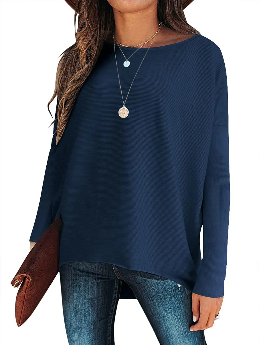 ✨Hot Sale 70% OFF⭐women's Irregular Oversized Dolman Sleeve Knitted Pullover