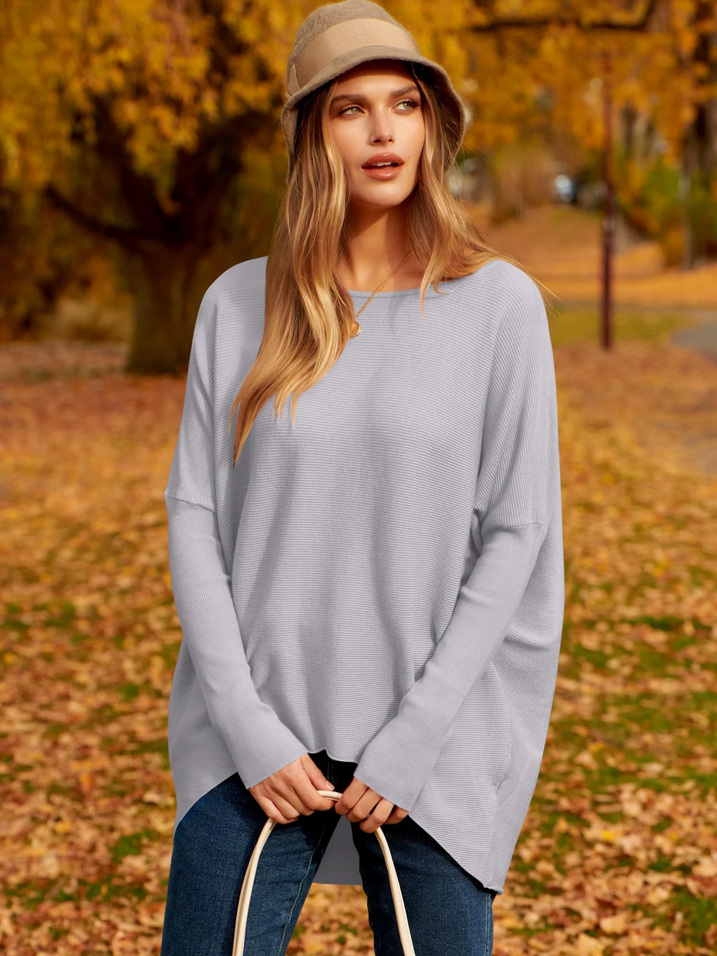 ✨Hot Sale 70% OFF⭐women's Irregular Oversized Dolman Sleeve Knitted Pullover