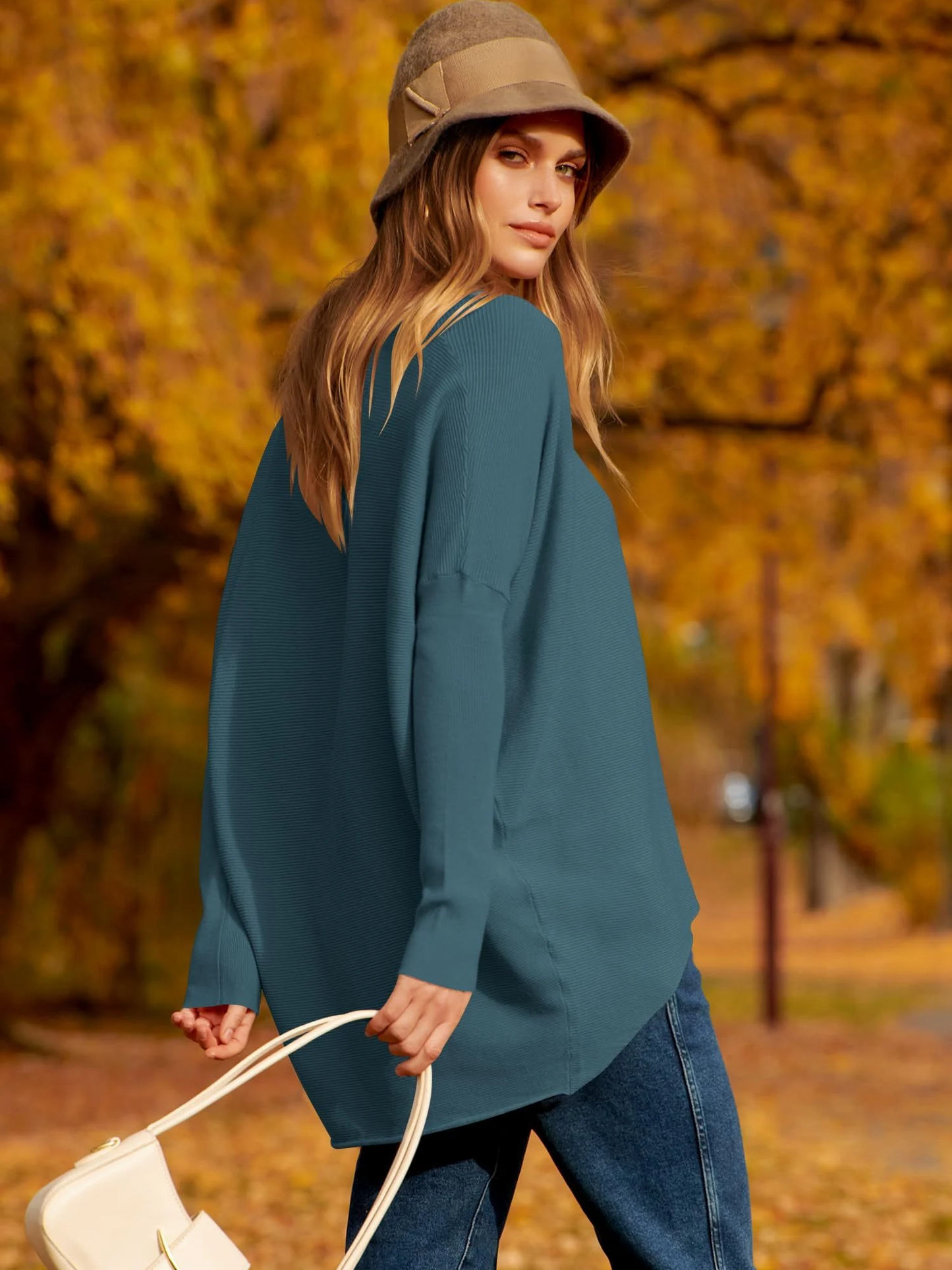 ✨Hot Sale 70% OFF⭐women's Irregular Oversized Dolman Sleeve Knitted Pullover