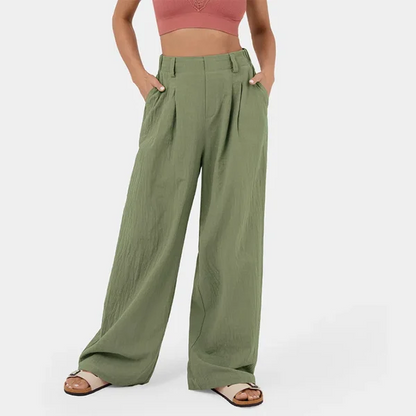 🔥 High Waisted Plicated Side Pocket Wide Leg Pants（🔥Buy 2 Free Shipping🔥）