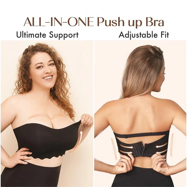 Plus size Sexy Strapless Invisible Push Up Bra