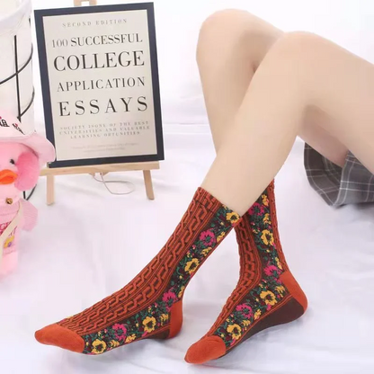 Hot Sale-Vintage Embroidered Floral Socks