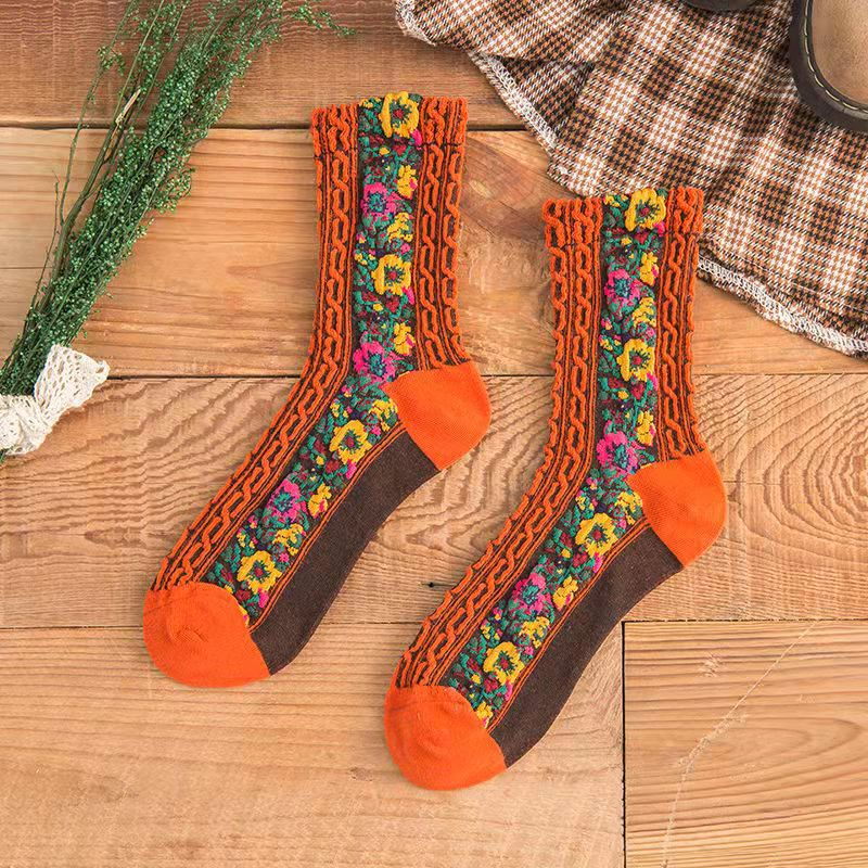 Hot Sale-Vintage Embroidered Floral Socks