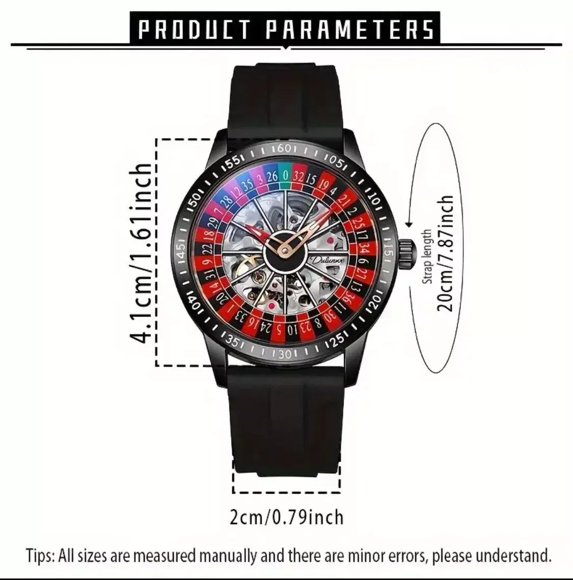 Luxury Spinning Roulette Casino Mechanical Watch