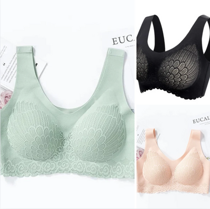 Latex 4.0 Graceful Anti-saggy Breathable Lace Large Size Bra