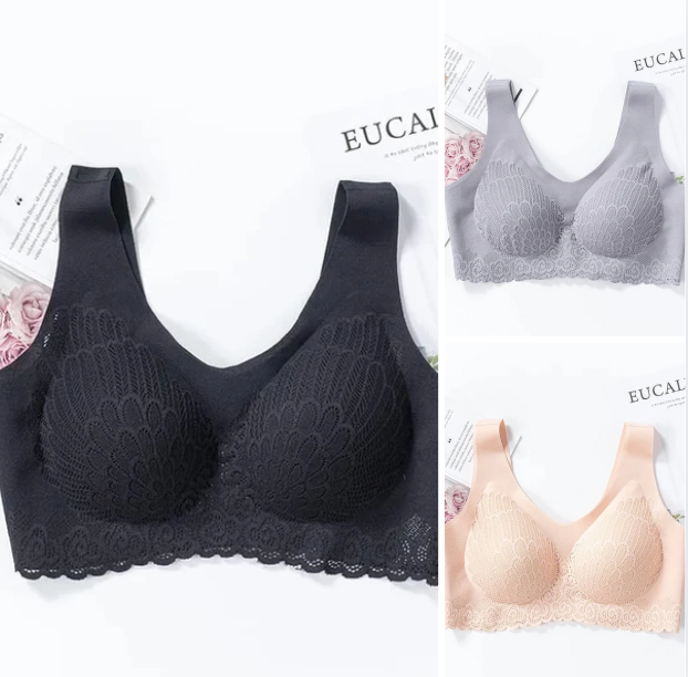 Latex 4.0 Graceful Anti-saggy Breathable Lace Large Size Bra