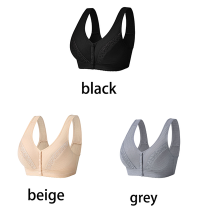 Buy 2 Get 1 Free-2024 Front Button Breathable Skin-Friendly Cotton Bra