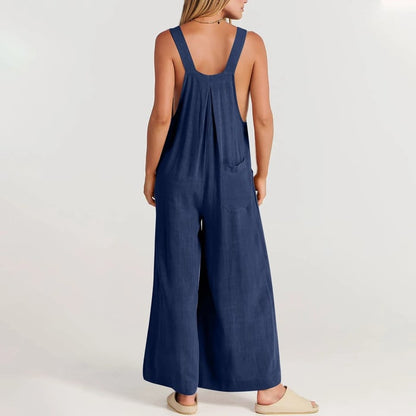 Last Day 70% OFF🔥Women's Sleeveless Wide Leg Jumpsuit with Pockets