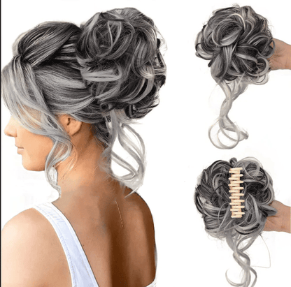 Morceau de cheveux chignon bouclé 