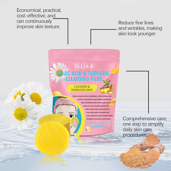 🏆#1 Bestselling🏆 Turmeric Kojic Acid Cleansing Pads