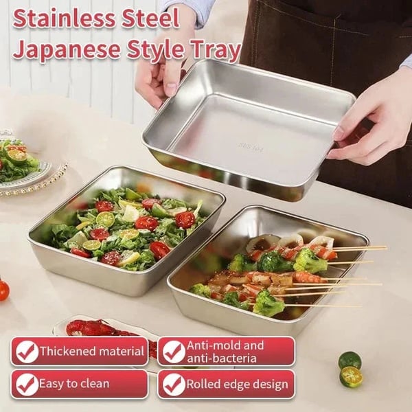 Stainless Steel Square Plate（With Lid）