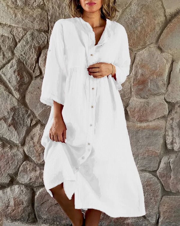 🔥LAST DAY 70% OFF🔥 Cotton And Linen Loose Shirt Dress（🔥Buy 2 Free Shipping🔥）