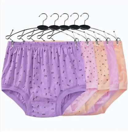 🔥 Pay 1 Get 4 New High-Waist Ladies Cotton Panties Plus Sizes