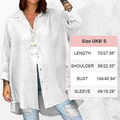 Women's Casual Solid Color Long Sleeve Button Down Shirt 🔥 (Buy 2 Free Shipping)