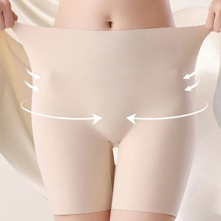 Women High-waist Ice Silk Underwear with Tummy-control Hip-lifting