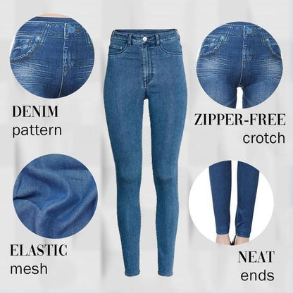 MARGOT LEGGINGS EN JEAN EN DENIM GRANDE TAILLE STRETCH COUPE SKINNY PARFAITE PUSH UP