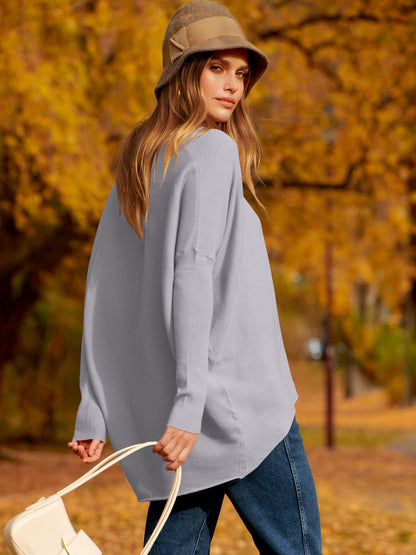 ✨Hot Sale 70% OFF⭐women's Irregular Oversized Dolman Sleeve Knitted Pullover