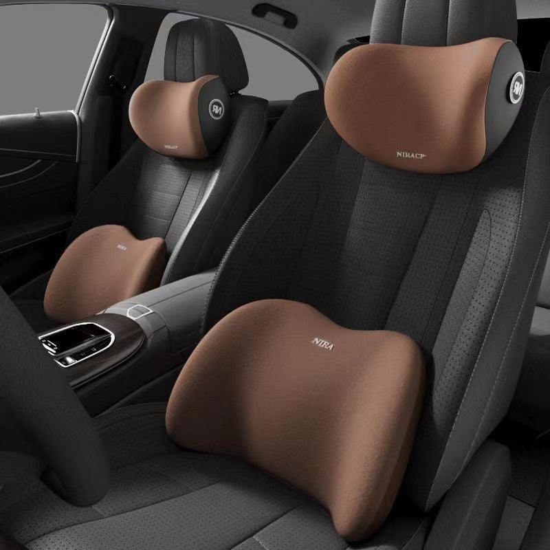 ✨Vente chaude 🎁 Appui-tête de voiture et coussin de soutien lombaire 