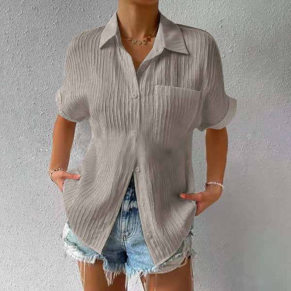 🔥Shirt Collar Casual Buttoned Loose Blouse