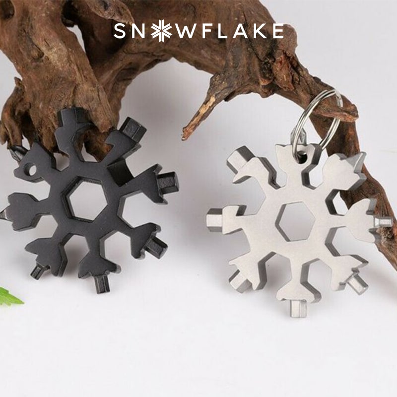 Flocon de neige - MultiTool 18-en-1 portable en acier inoxydable pour l'aventure en plein air