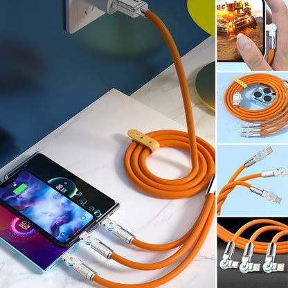 🔥120W 3 in 1 Rotating Elbow Fast Charging Data Cable⚡