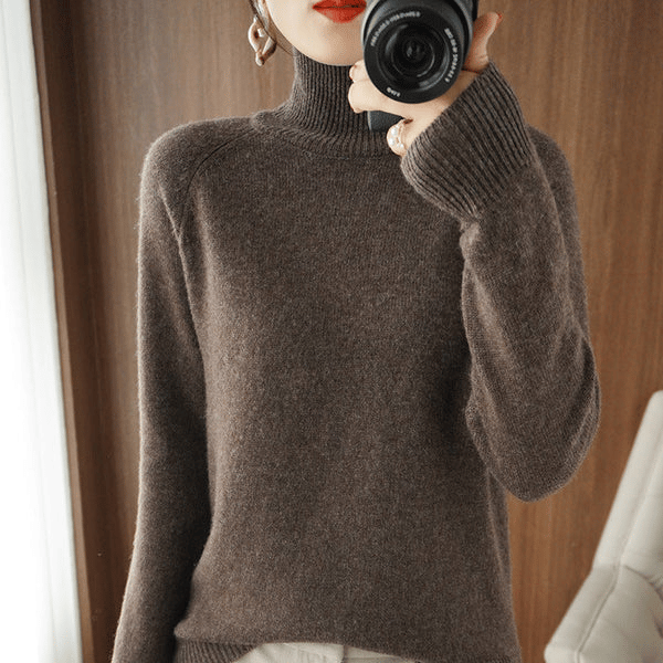 Women's Solid Turtleneck Knit Sweater(Buy 2 Free Shipping)