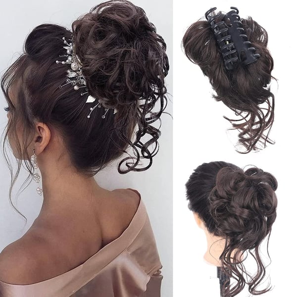 Morceau de cheveux chignon bouclé 