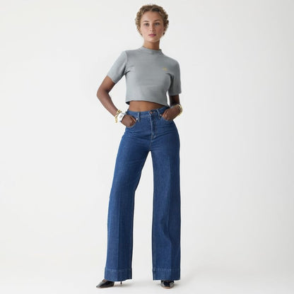 Tummy Control Tall Wide Leg Denim Trouser