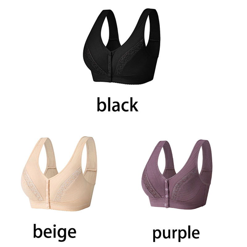 Buy 2 Get 1 Free-2024 Front Button Breathable Skin-Friendly Cotton Bra