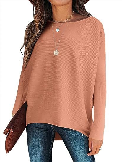 ✨Hot Sale 70% OFF⭐women's Irregular Oversized Dolman Sleeve Knitted Pullover