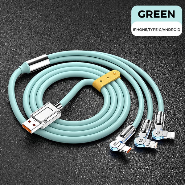 🔥120W 3 in 1 Rotating Elbow Fast Charging Data Cable⚡