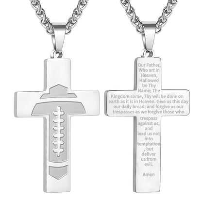 🔥LAST DAY 49% OFF - American Football Cross Bible Pendant