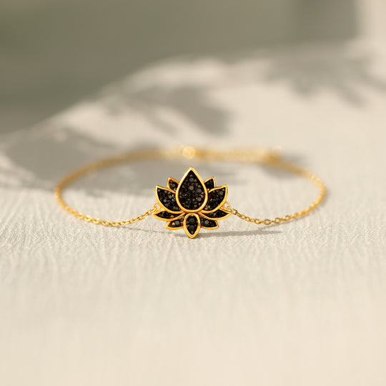 F♥︎CK IT AND BEGIN AGAIN BLACK LOTUS BRACELET