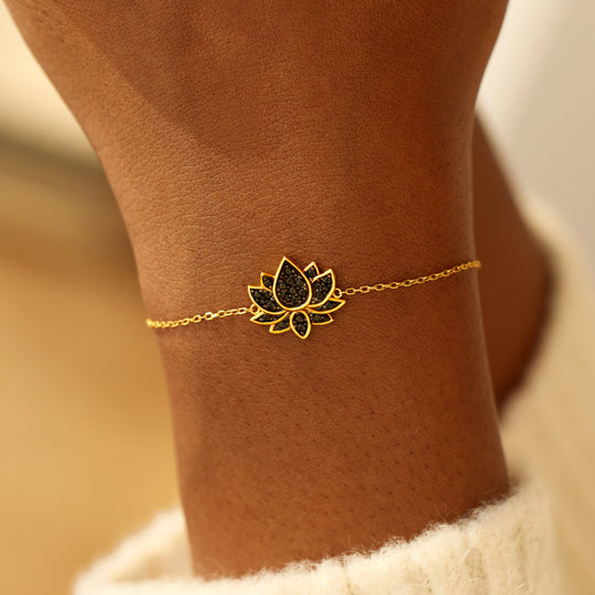 F♥︎CK IT AND BEGIN AGAIN BLACK LOTUS BRACELET