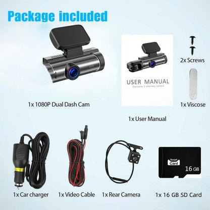 🚗📹 Drive Smarter with Our 170° Wide-Angle Dash Cam – Dual Lens, 1080p Clarity!