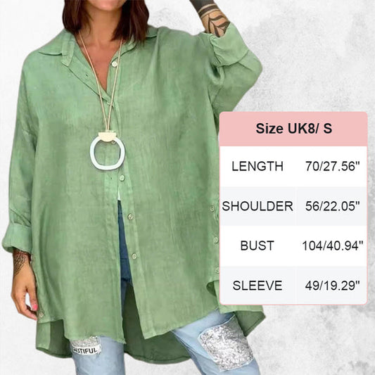 Women's Casual Solid Color Long Sleeve Button Down Shirt 🔥 (Buy 2 Free Shipping)