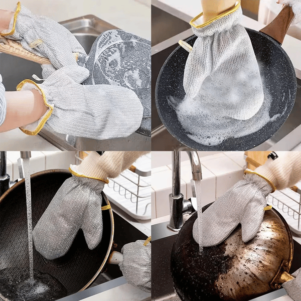 Housework Cleaning Steel Wire Dish Washing Gloves