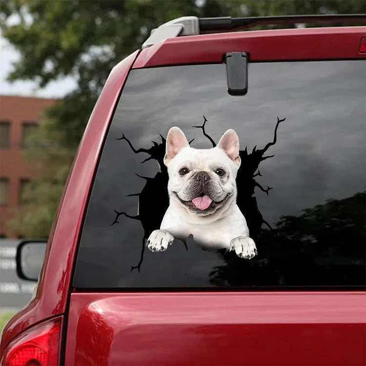 Autocollant de voiture, autocollant de toilette, autocollant de réfrigérateur (11) bouledogue français