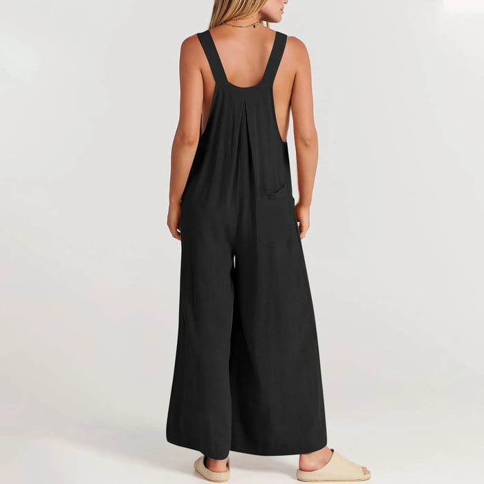 Last Day 70% OFF🔥Women's Sleeveless Wide Leg Jumpsuit with Pockets