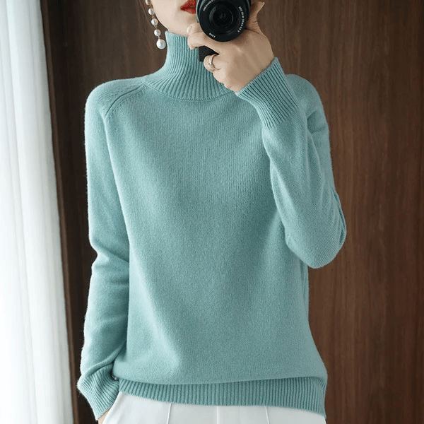 Women's Solid Turtleneck Knit Sweater(Buy 2 Free Shipping)