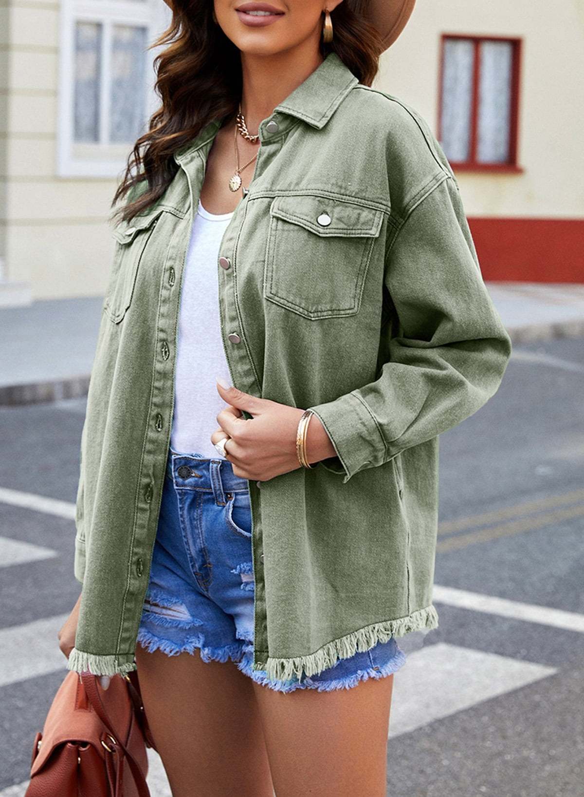 ☘️WOMEN'S CASUAL DENIM BUTTON DOWN DISTRESSED JACKET(BUY 2 FREE SHIPPING)