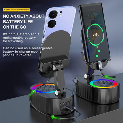 ✨2025 Upgraded Cell Phone Stand with Induction Speaker/Power Bank/Atmosphere Light (🔥Buy 2 Free Shipping)