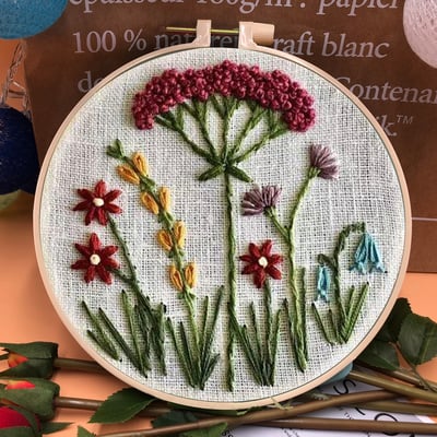 🔥 49% OFF - Perfect Gift - Embroidery Hoop Flower Kit for Beginner