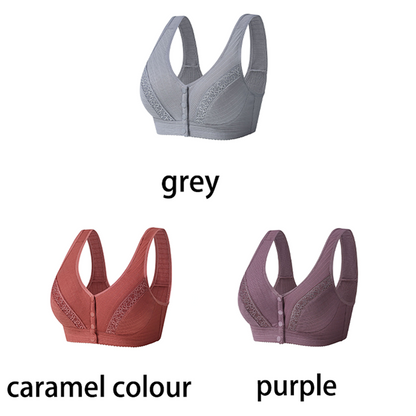 Buy 2 Get 1 Free-2024 Front Button Breathable Skin-Friendly Cotton Bra