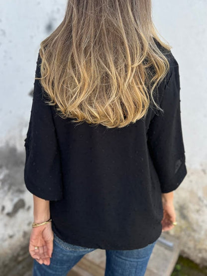 🔥 Round Neck Embroidered Large Cuffs Casual Shirt