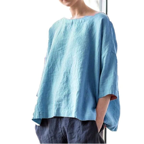 🔥COTTON AND LINEN SOLID COLOR WOMEN'S SHIRT