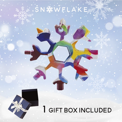 Snowflake - Multiherramienta 18 en 1 de acero inoxidable portátil para aventuras al aire libre