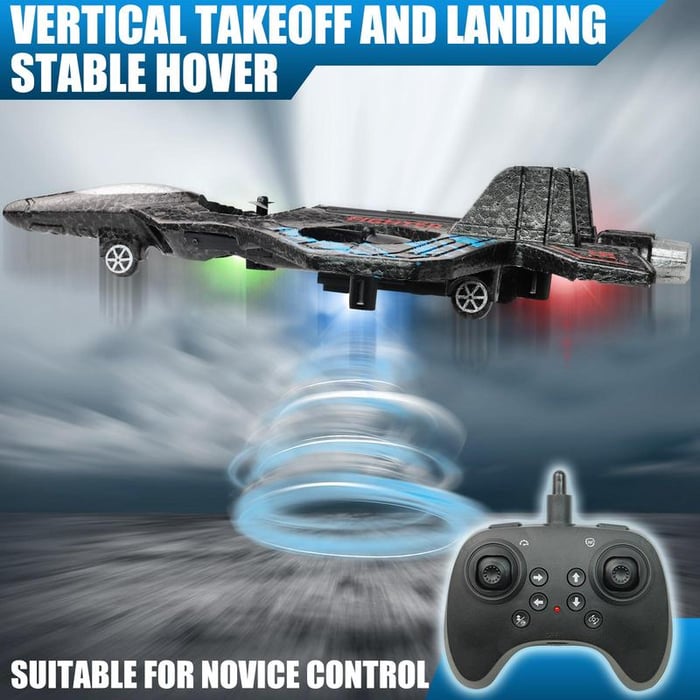 ✈️Stunt RC Fighter! 360° Rolling + Vertical Takeoff/Landing, 3 Speed Modes + Colorful LED, Create New Flying Fun～