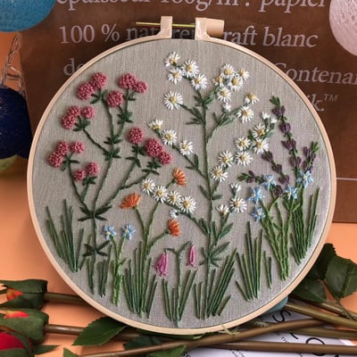 🔥 49% OFF - Perfect Gift - Embroidery Hoop Flower Kit for Beginner